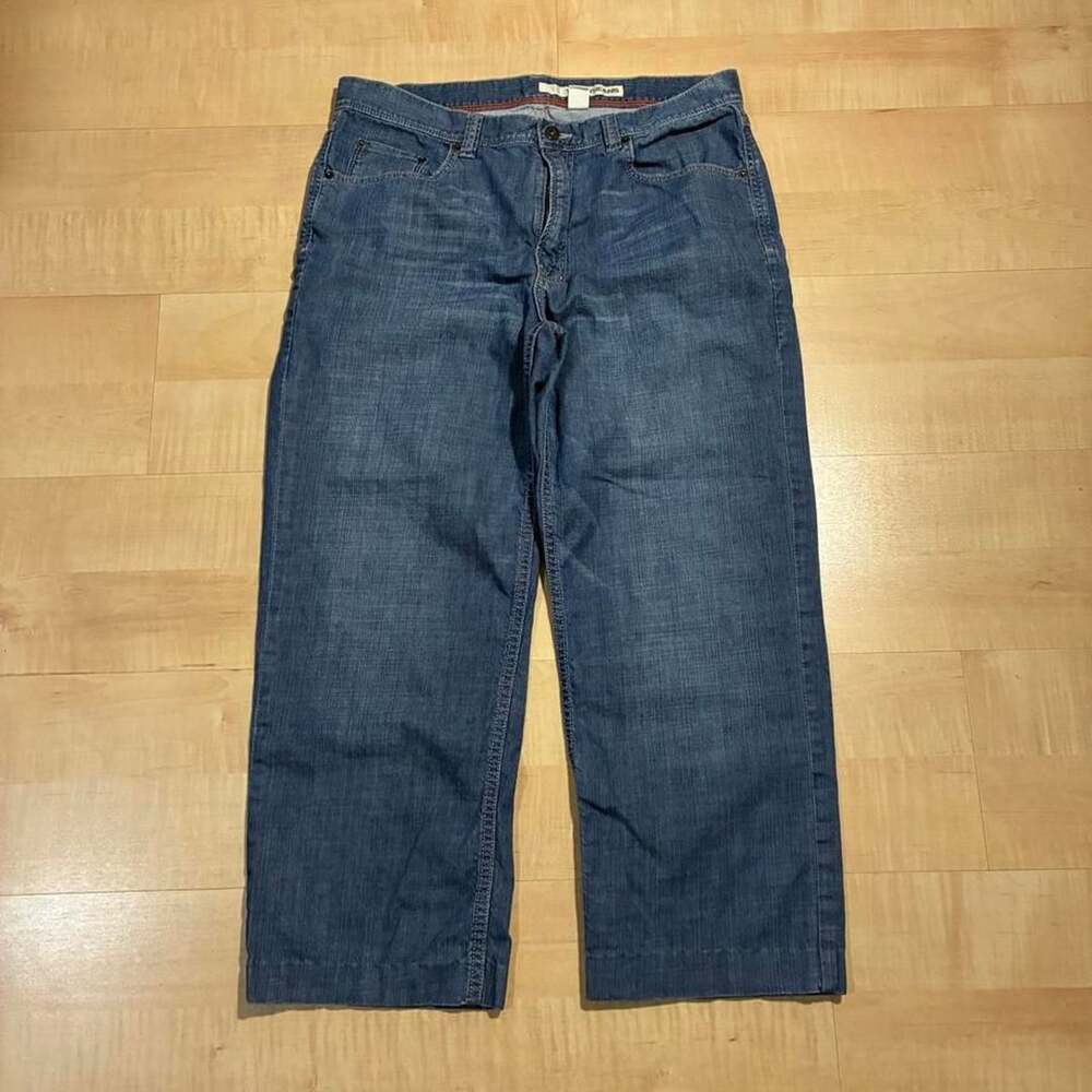 DKNY Jeans Baggy Wide Leg Denim Jeans Size 34x30 Medium Wash Y2K